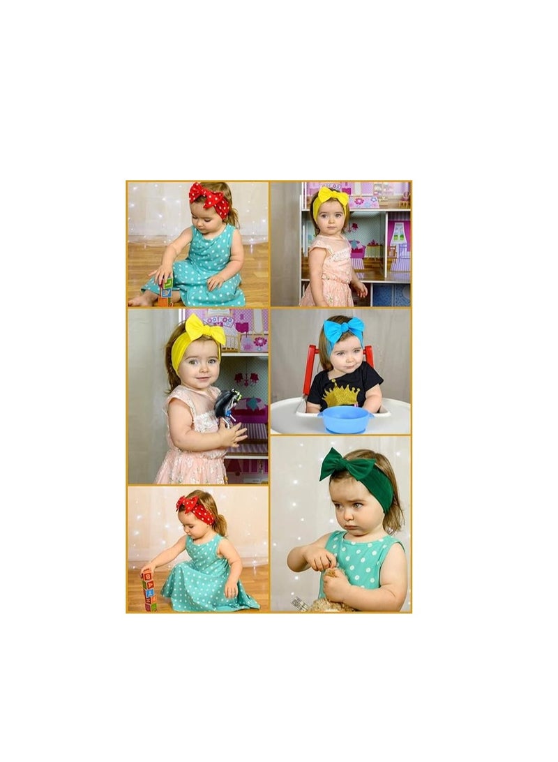 ORiTi عصابات رأس للبنات الرضع والأطفال الصغار مصنوعة يدويًا من القطن مع أقواس وإكسسوارات شعر للأطفال - Image 5