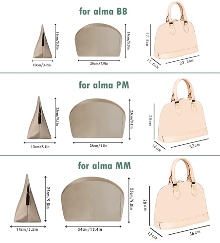 Lckaey Women Alma Organizer Bag for Alma BB PM MM GM insert Felt Purse Organizer 1004brownXLNLMAPM - Image 3