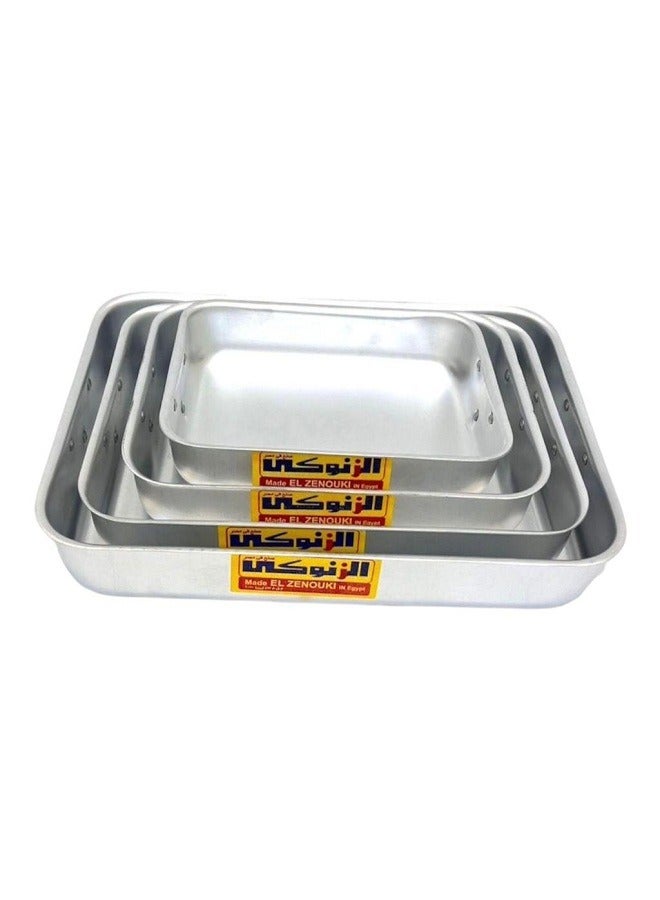 Oven tray with aluminum handle, set of 4 pieces
