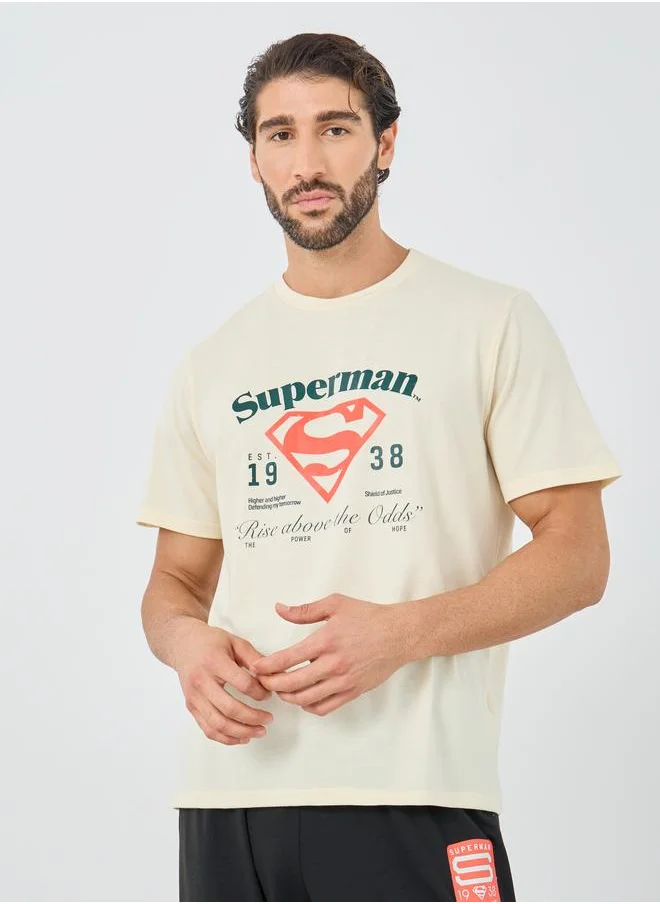 Styli Styli Superman Graphic Print T-Shirt and Placement Print Pyjama Set