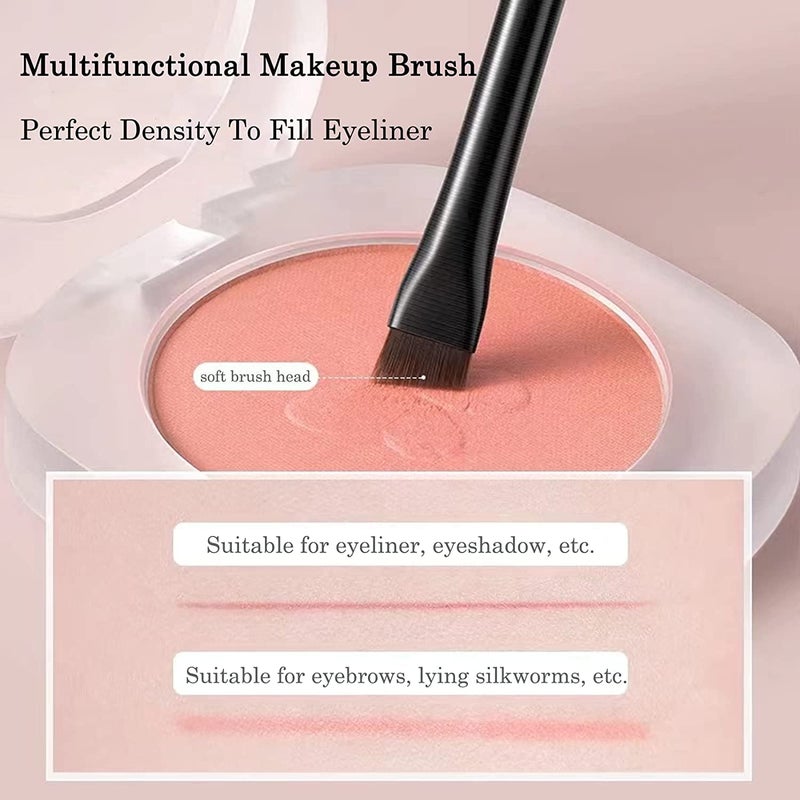 Raffaello Ultra-Thin Eyebrow Brush Set - Raffaello 3Pcs Angled Precision Eyeliner Makeup Brushes, Cruelty-Free Synthetic Bristles Slanted Eyeshadow Eye Brow Tinting Kit (Black) - Image 5