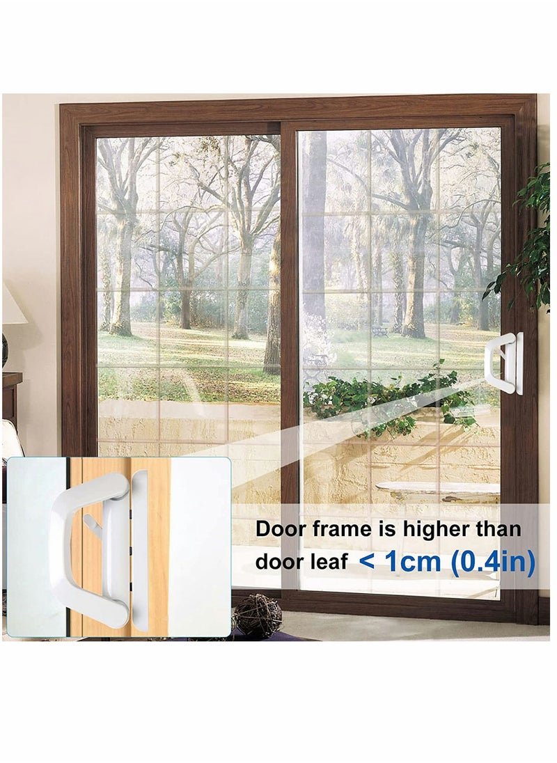 SYOSI - Sliding Patio Door Handle Set Replace Old or Damaged Handles Quickly And Easily White Diecast Mortise Style with Keyed Fits 4-15/16”Hole Spacing - Image 1