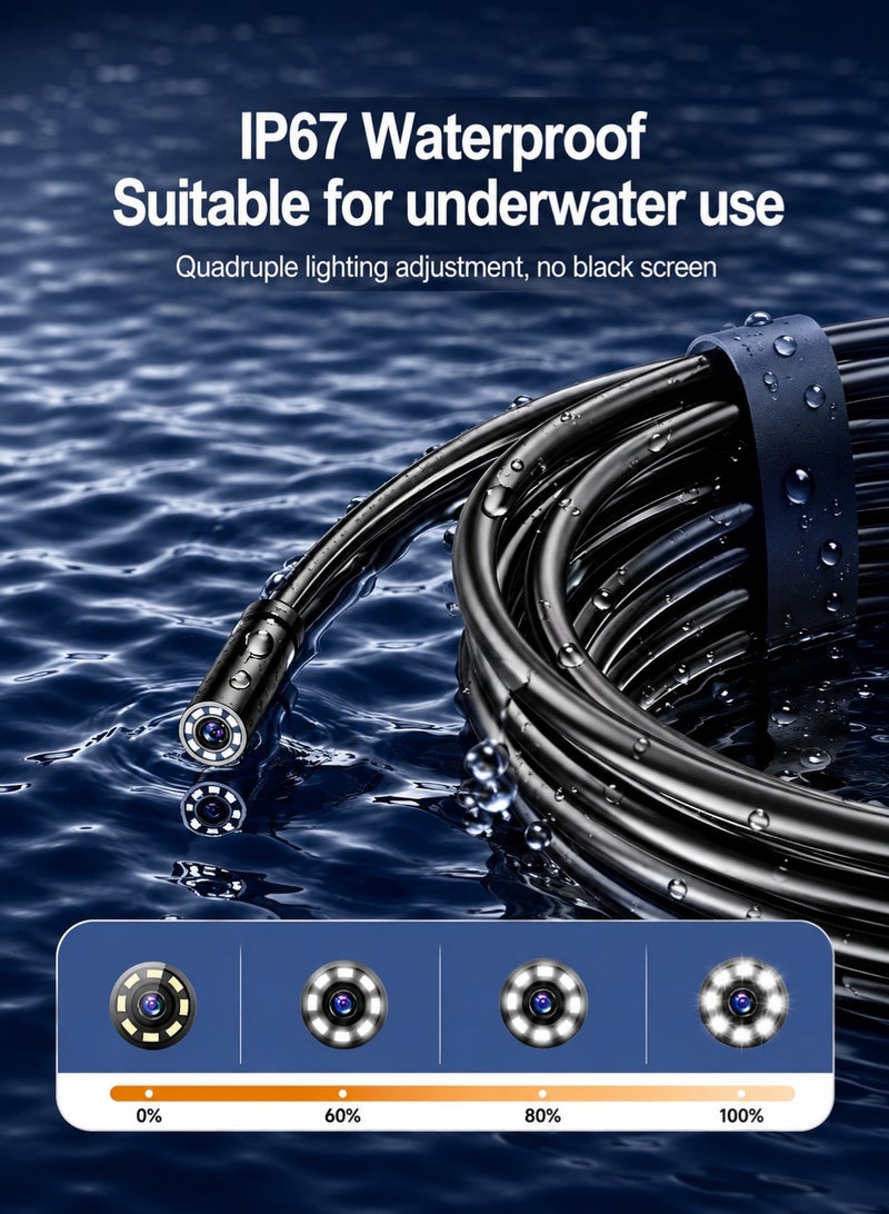 SKT Shiketro HD Borescope, 4.3-inch screen,Endoscope Camera with 8 led Light, IP67 Waterproof Endoscope, 8.5mm Snake Camera - Image 3