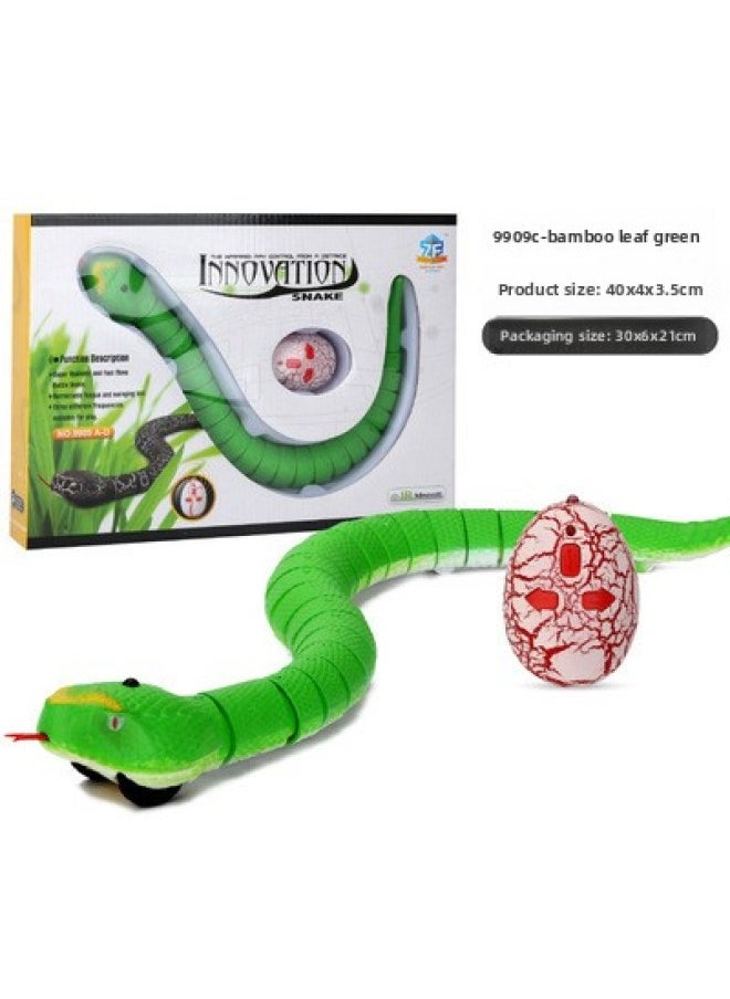 Remote Control Toy Remote Control Snake Cobra Trick Spoof Hot Reptile Insect Electric Cockroach-Color:9909 Green Snake  - Image 1