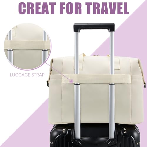 Tuwubi Diaper Bag Tote,Baby Diaper Bag with Pacifier Case Large Travel Diaper Tote Caddy for Mom and Dad Multifunction Large Baby Bag - White - Image 5