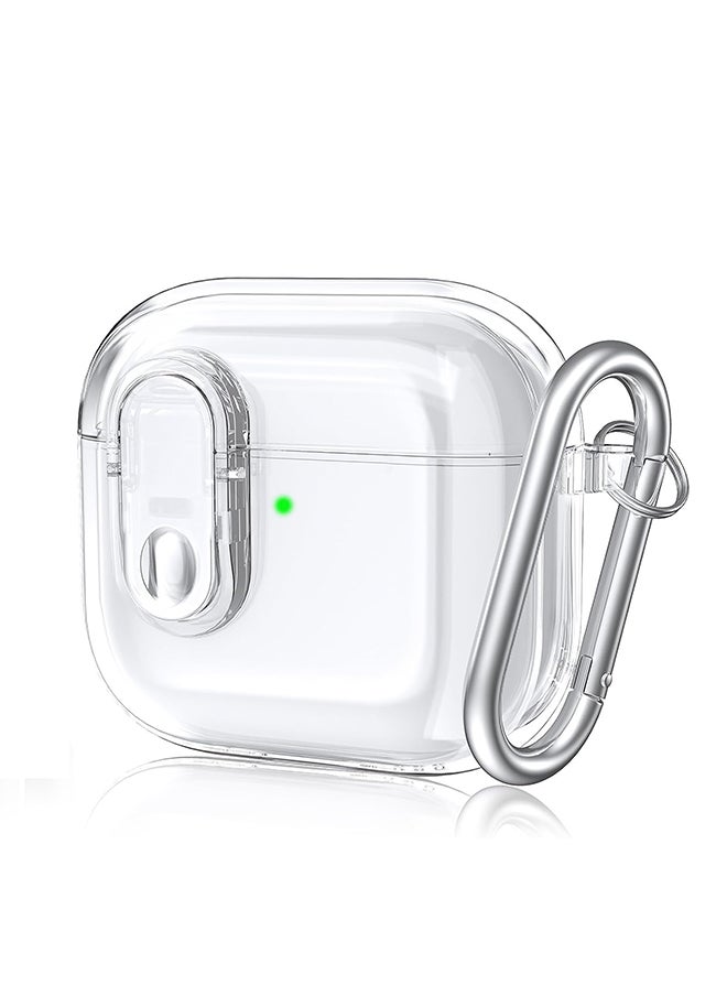 O Ozone - For Airpods 4 Case Cover (2024), Secure Lock Clear Soft TPU Anti-drop Anti-scratch Protective Cover with Keychain - Clear - Image 1
