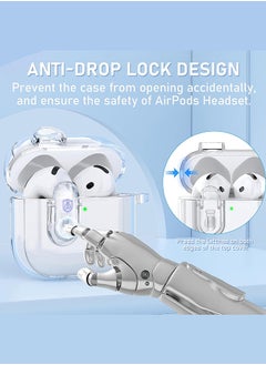 O Ozone For Airpods 4 Case Cover (2024), Secure Lock Clear Soft TPU Anti-drop Anti-scratch Protective Cover with Keychain - Clear  - Image 3