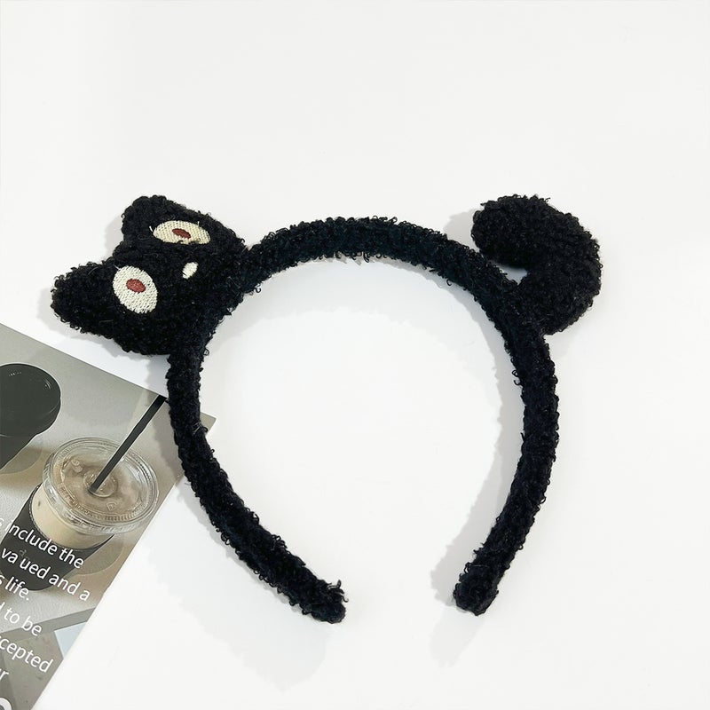 Generic Canyi Special Face Wash for Women 2024 New Autumn and Winter Headband Headband Cute Cartoon Plush Bear Kt Cat Headband G1059-1 cat headband