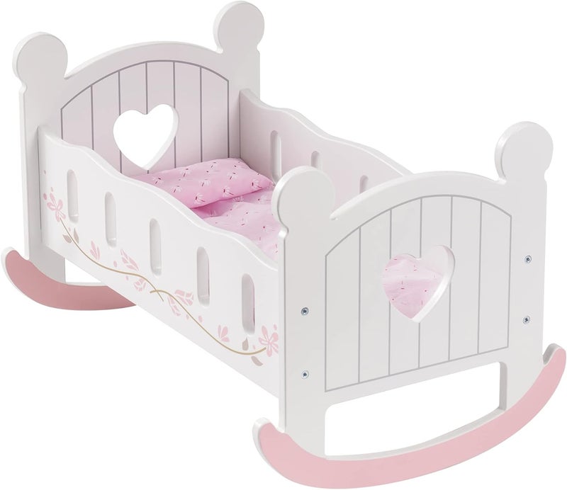 ROBUD Wooden Baby Doll Crib, Baby Doll Bed Toys, Fits Up to 18 Inch Doll Accessories - Image 1