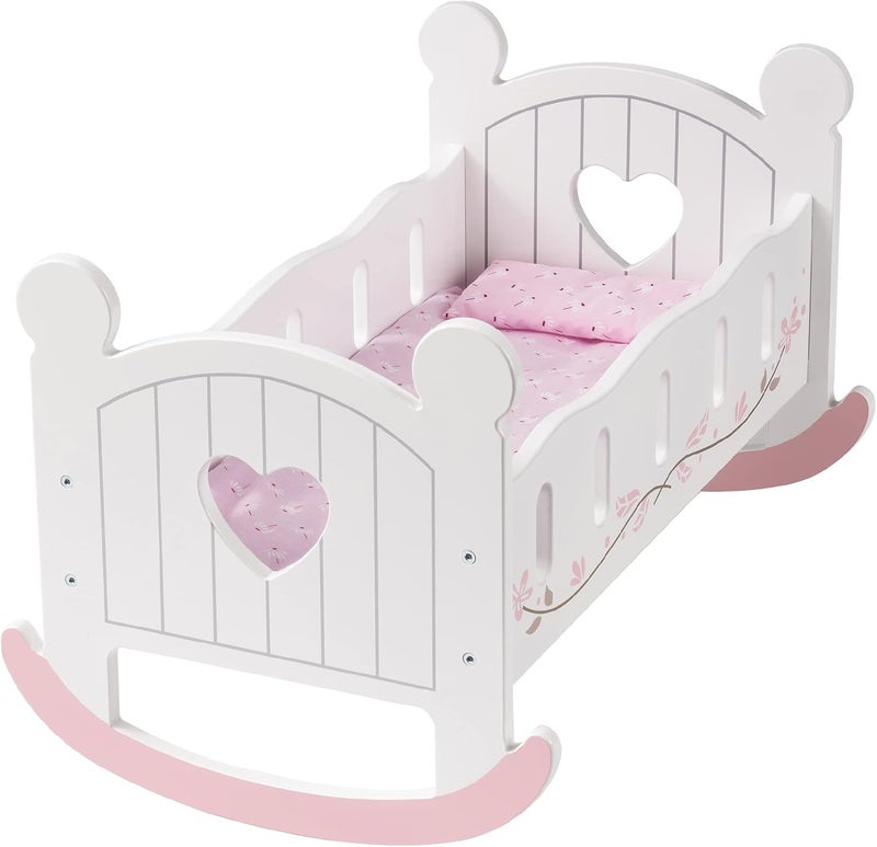 ROBUD Wooden Baby Doll Crib, Baby Doll Bed Toys, Fits Up to 18 Inch Doll Accessories - Image 2
