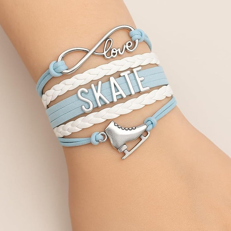 إنفينيتي كوليكشن Infinity Collection Figure Skating Bracelet, Figure Skating Jewelry, Ice Skating Jewelry, Ice Skate Charm Bracelet - Figure Skating Gifts for Her - Image 2