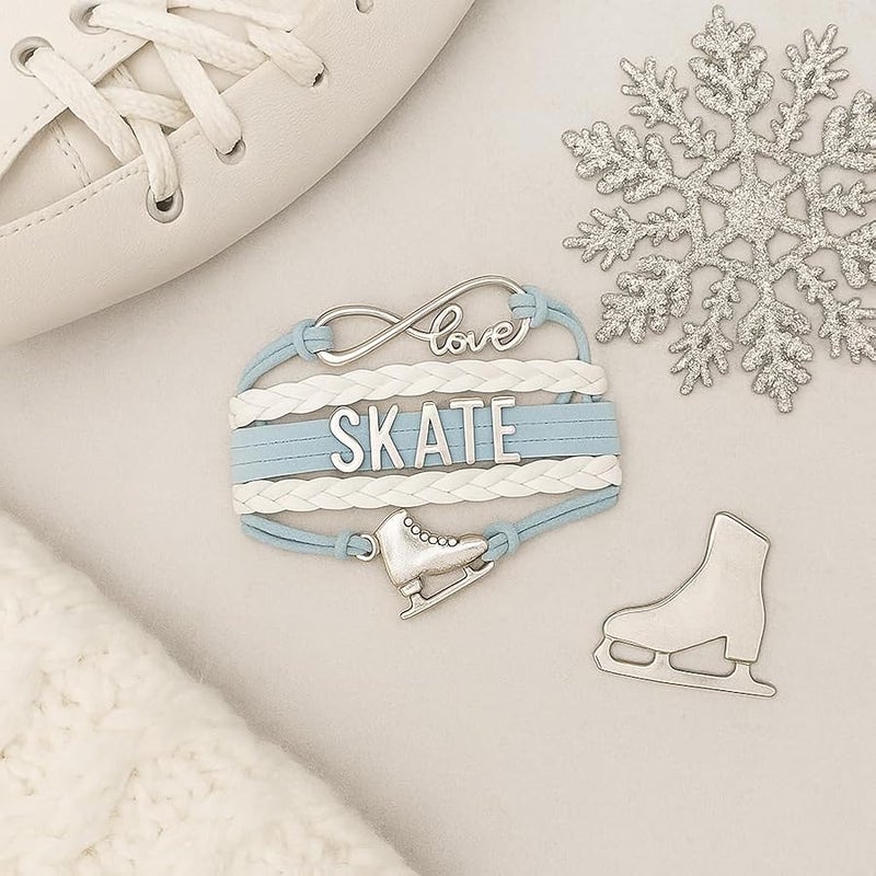 إنفينيتي كوليكشن Infinity Collection Figure Skating Bracelet, Figure Skating Jewelry, Ice Skating Jewelry, Ice Skate Charm Bracelet - Figure Skating Gifts for Her - Image 4