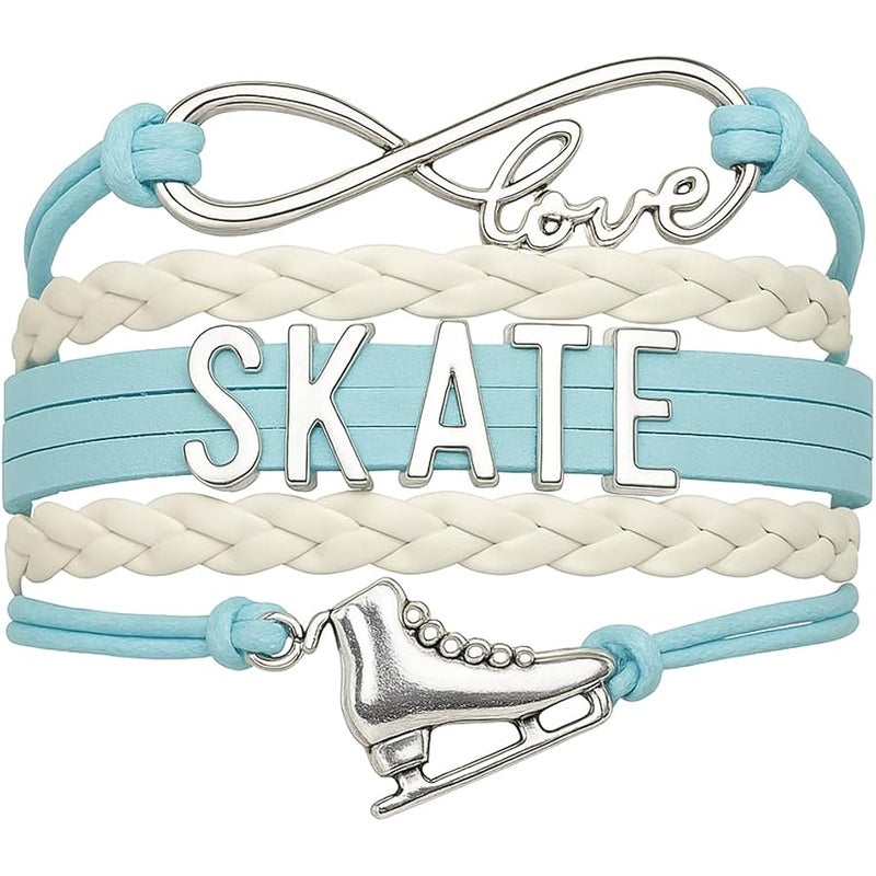 إنفينيتي كوليكشن Infinity Collection Figure Skating Bracelet, Figure Skating Jewelry, Ice Skating Jewelry, Ice Skate Charm Bracelet - Figure Skating Gifts for Her - Image 1