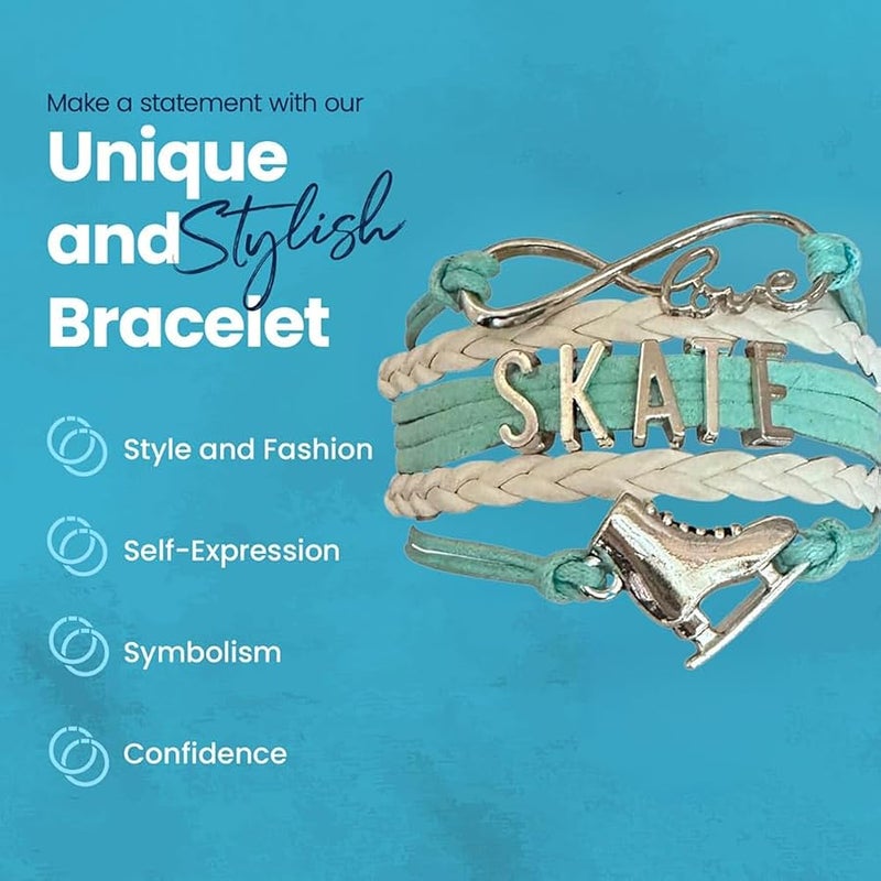 إنفينيتي كوليكشن Infinity Collection Figure Skating Bracelet, Figure Skating Jewelry, Ice Skating Jewelry, Ice Skate Charm Bracelet - Figure Skating Gifts for Her - Image 5