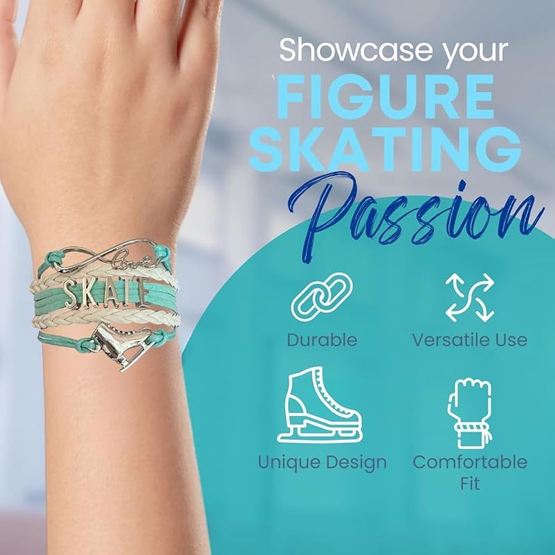 إنفينيتي كوليكشن Infinity Collection Figure Skating Bracelet, Figure Skating Jewelry, Ice Skating Jewelry, Ice Skate Charm Bracelet - Figure Skating Gifts for Her - Image 3