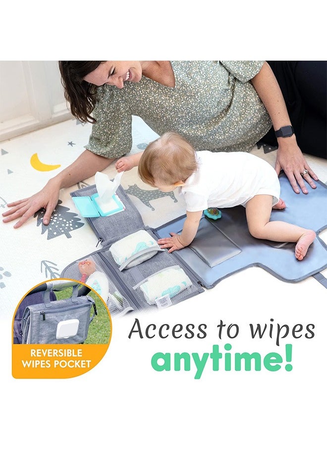 Hihonor Baby Portable Diaper Changing Pad - Baby Changing Pad and Diaper Changer Travel Bag, Smart Design Baby Changing Mat, Portable Changing Pad for Baby - Baby Changing Station, Infant Gift - Grey  - Image 4