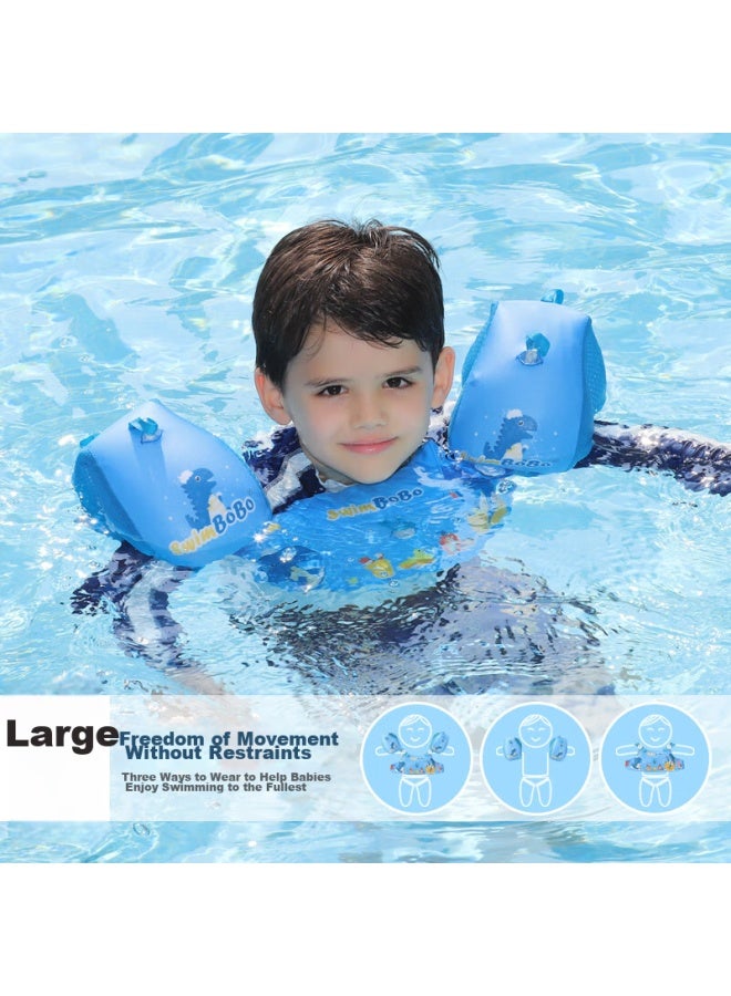 Swimbobo Children's Swimming Arm Rings, Swimming Equipment For Ages 2-6, Inflatable Buoyancy Arm Sleeves, Floating Arm Rings, 1600 Blue - Image 2