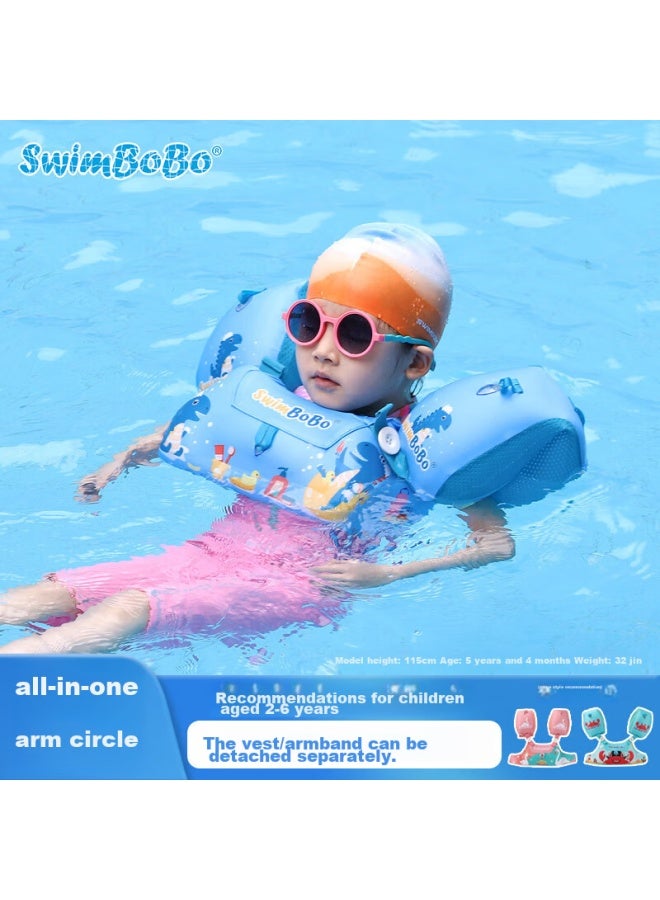 Swimbobo Children's Swimming Arm Rings, Swimming Equipment For Ages 2-6, Inflatable Buoyancy Arm Sleeves, Floating Arm Rings, 1600 Blue - Image 1