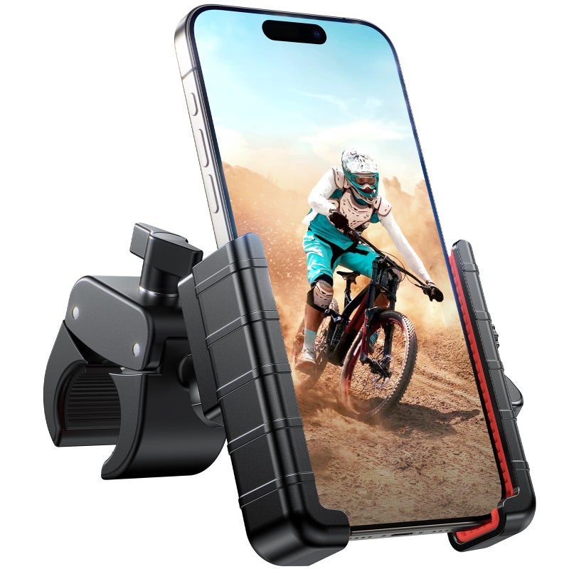 Miracase Universal Bicycle Mobile Phone Holder, Anti-Vibration: Mobile Phone Holder Bicycle Handlebar for MTB/Mountain Bike/Ebike, Compatible with iPhone 16/15/14/13/12Pro Max and Samsung Galaxy S25