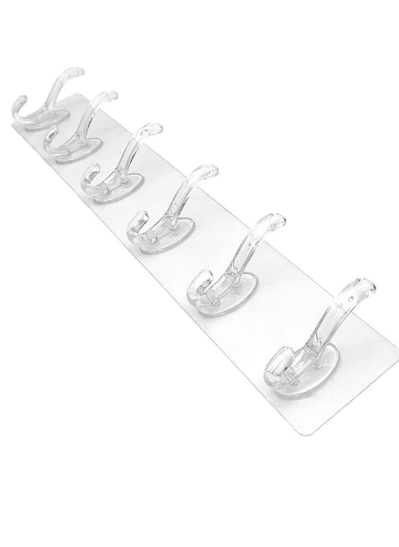 Flexible silicone hanger hanging 6 hooks multicolor  - Image 1