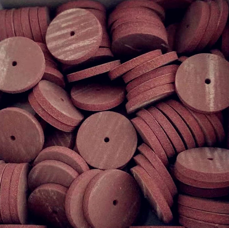 SeeFDENT 100pcs Dental Silicone Rubber Polishing Wheels, Rotary Tool Lab Jewelry Polishing Disc Brown Color - Image 2