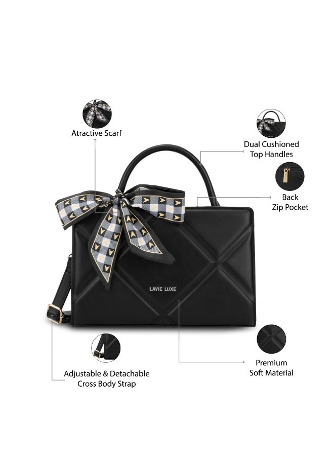 Lavie Luxe Women's Quaro Horizontal Small Satchel (Black) - Image 4