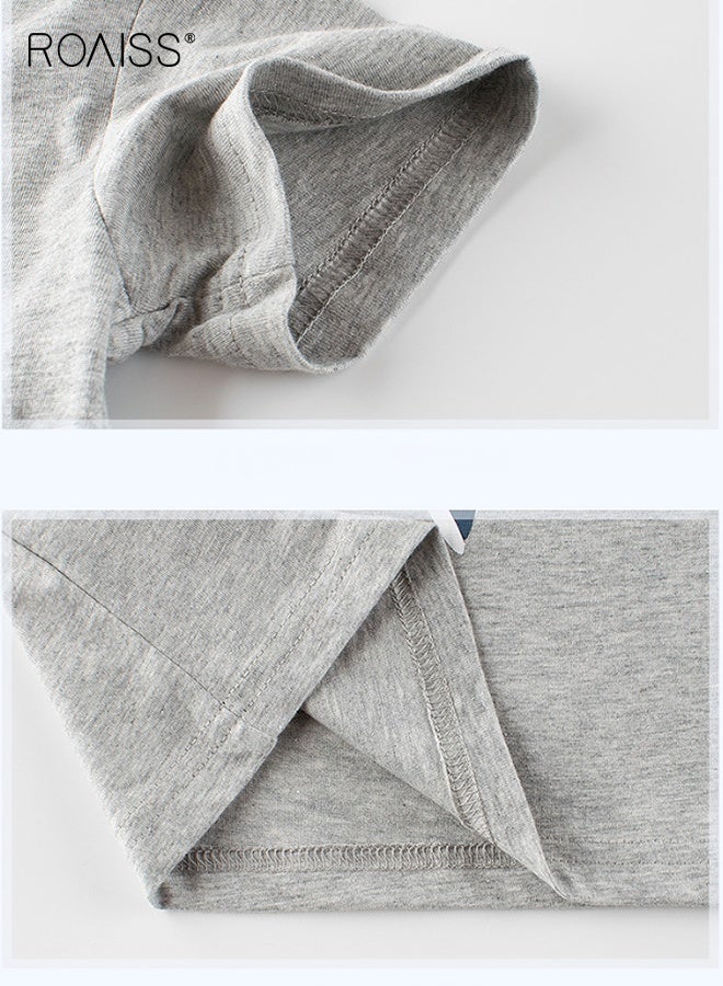 roaiss Boys Summer T-shirt, Short Sleeve Cotton Top for Toddlers, Stylish Unique T shirt with Shark Pattern, Suitable for Daily Wear or Any Occasion - Image 4