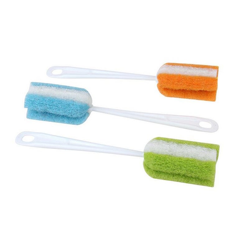 UPSTORE 3PCS Soft Hanging Sponge Cleaning Brush Cleaner with Long Handle Cup Feeding Bottle Scrubber Washing Brushes for Coffee Glasses Pot Milk Cup Mugs Winebottle Baby Bottles(Color Random) - Image 2