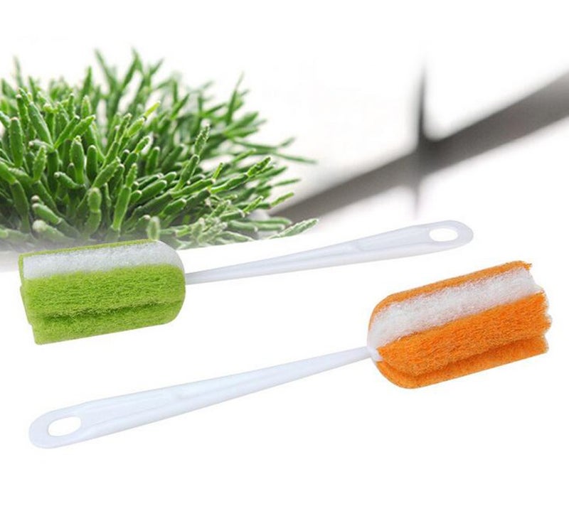 UPSTORE 3PCS Soft Hanging Sponge Cleaning Brush Cleaner with Long Handle Cup Feeding Bottle Scrubber Washing Brushes for Coffee Glasses Pot Milk Cup Mugs Winebottle Baby Bottles(Color Random) - Image 3