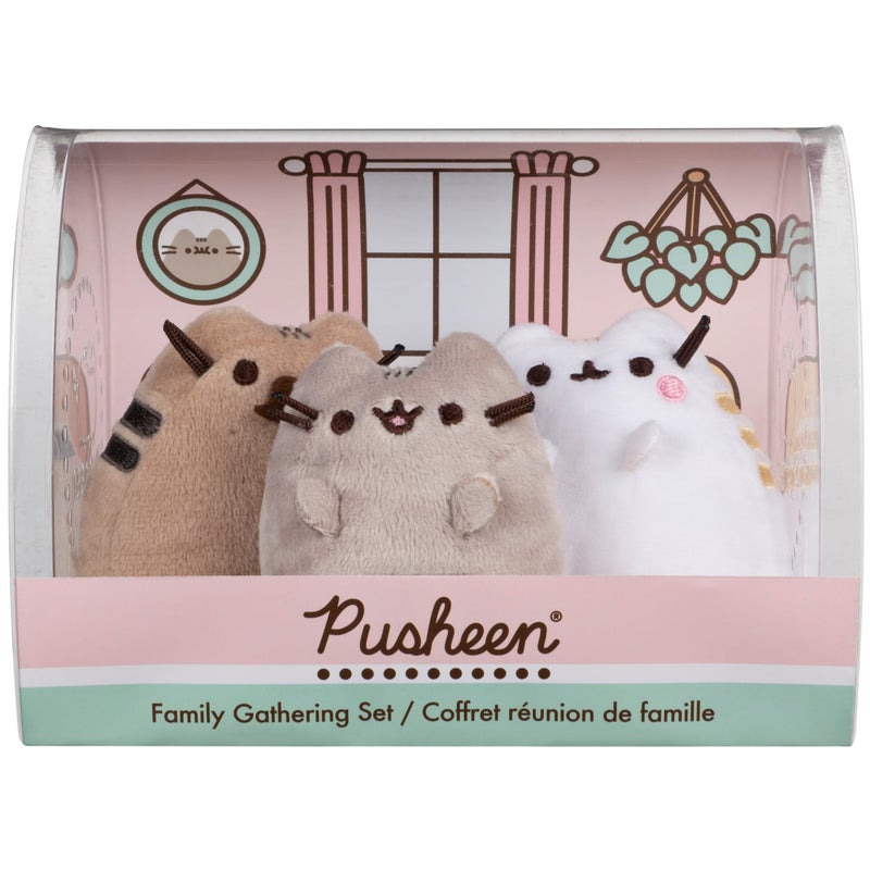 GUND Pusheen Family Gathering Collector Set of 3 Plush Stuffed Animal Cats - Image 1