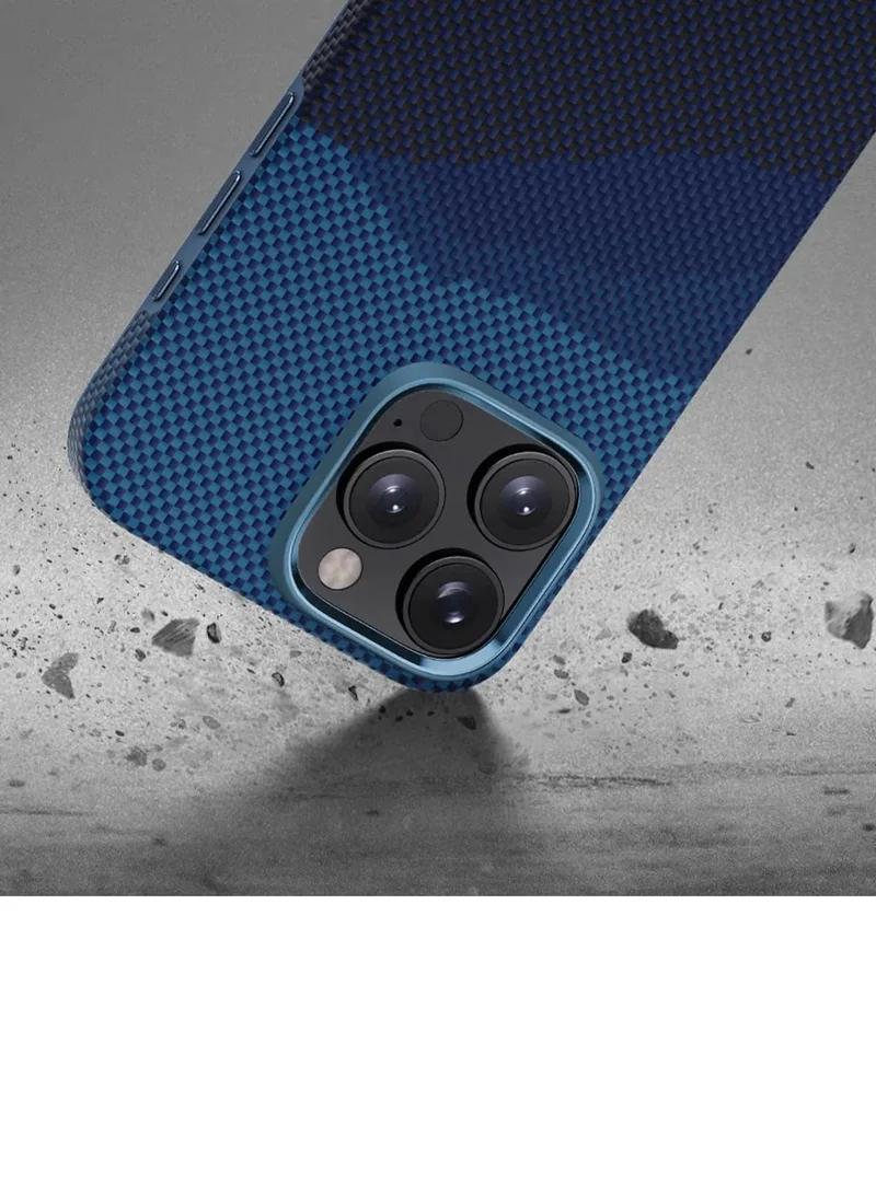 بيتاكا جراب منسوج فائق النحافة لهاتف iPhone 16 Pro Max مع حافة كاميرا مرتفعة / لمسة منسوجة / متوافق مع MagSafe / حماية من السقوط والتلف - عبر الأفق