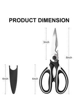 Oasisgalore Stainless Steel Kitchen Shears - Sharp, Heavy Duty, All-Purpose Scissors, Dishwasher Safe  - Image 3
