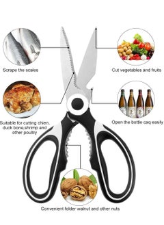 Oasisgalore Stainless Steel Kitchen Shears - Sharp, Heavy Duty, All-Purpose Scissors, Dishwasher Safe  - Image 4