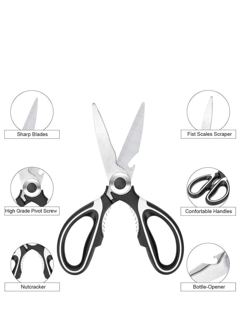 Oasisgalore Stainless Steel Kitchen Shears - Sharp, Heavy Duty, All-Purpose Scissors, Dishwasher Safe  - Image 2