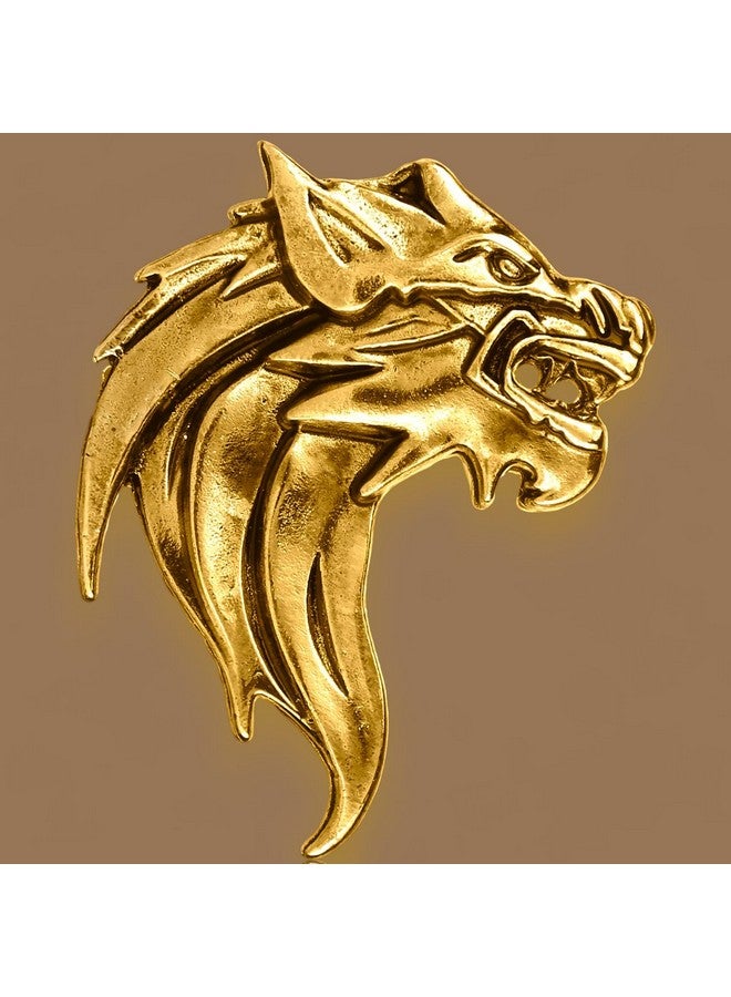 TRIPIN TRIPIN Lapel Pin For Men Suit Brooch For Men Golden Classic Lion Face Design Women For Office Corporate Party French Cuff Shirts Shirt Suit Blazer (Golden) - Image 4