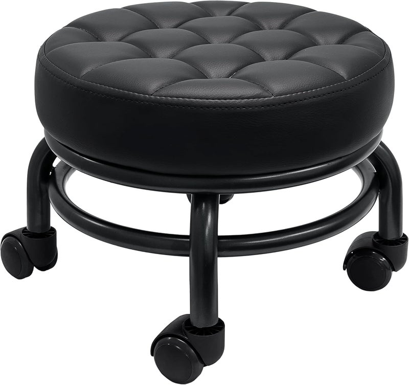 INDIAN DECOR 72116 RollingScoot Stool Comfortable HeavyDutySturdy 360 Degree Rotating Low to Ground