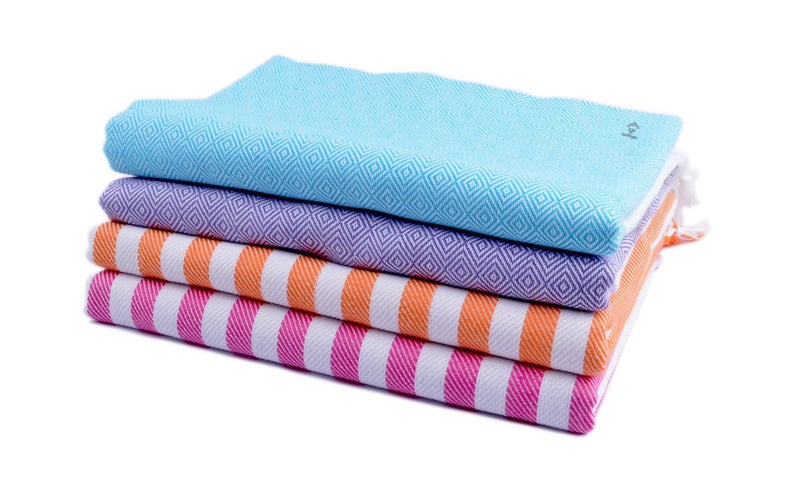 Sathiyas Cotton Bath Towel 480 GSM Ultra Absorbent Super Soft and Comfortable-Quick Drying Towel (Set of 4, Lavender, Blue, Orange, Pink, 75 cm X 150 cm) - Image 1