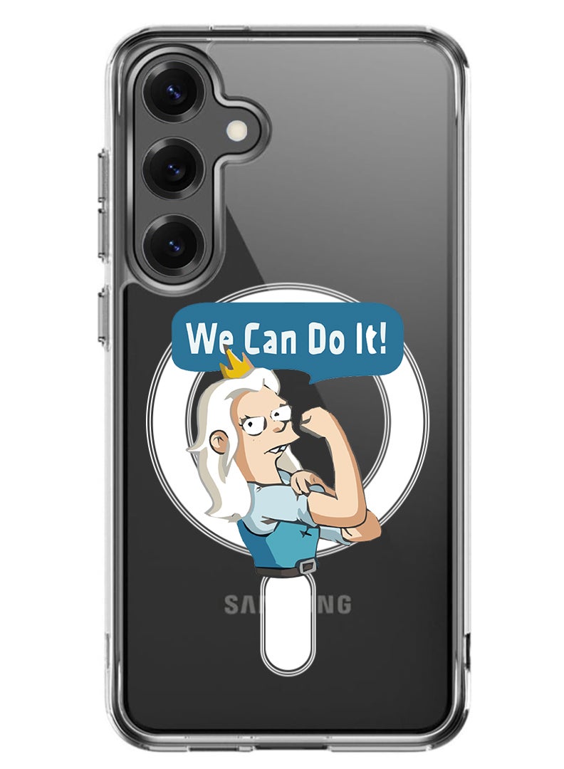 Theodor Magnetic Case for Samsung Galaxy S25 6.2-inch Compatible with MagSafe Wireless Charging, Shockproof Phone Bumper Cover We can do it-01 - Image 1