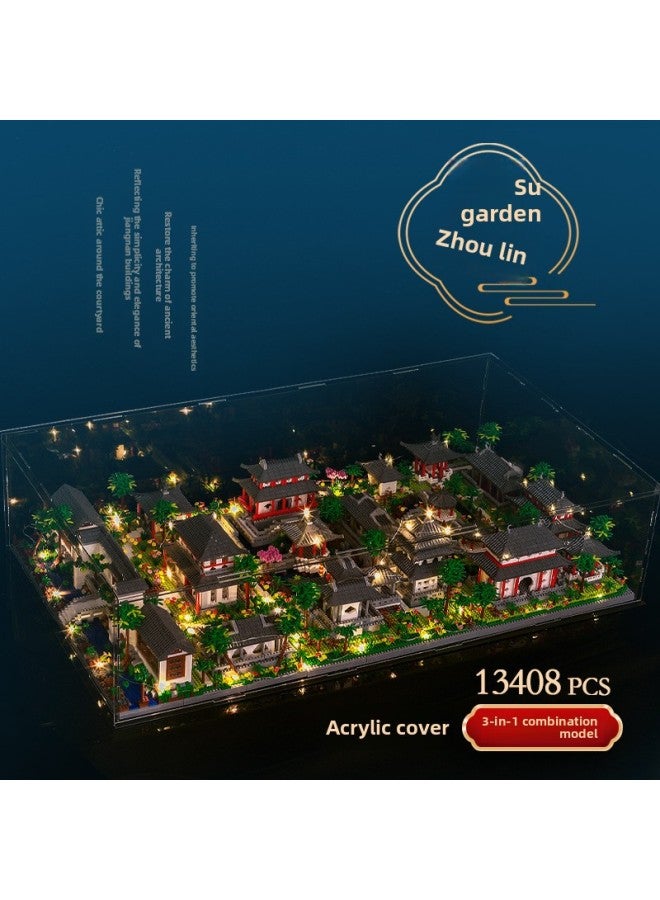 Compatible With Lego Building Blocks Tian'anmen Disco Castle Nicheng High Difficulty Micro Particle Building Model Assembled Toy-Color:Titanic + Acrylic Box + Lighting Tools Suit [color Box]]  - Image 3