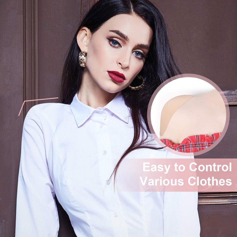 WILLBOND 4 Pairs Women Shoulder Pads Push up Soft Adhesive Silicone Anti Slip Enhancer Shoulder Pads for Women Clothing(Flesh Color, Transparent Flesh Color) - Image 5