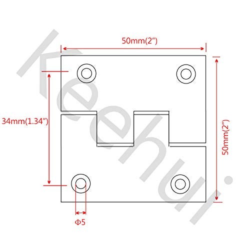 keehui Marine Grade 316 Stainless Steel Pair 2" Heavy Duty Casting Solid Mirror-Like Butt Hinge Door Hings for Boat Yacht,RVS - Image 2