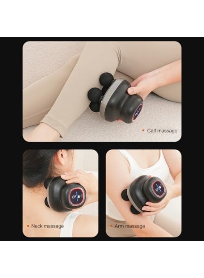 إسكدنيا آلة المساج | أداة مساج محمولة بأربعة رؤوس | جهاز مساج كهربائي محمول متعدد الوظائف بتسعة سرعات لتخفيف آلام الورك والخصر والساق والكتف والكوع - Image 4