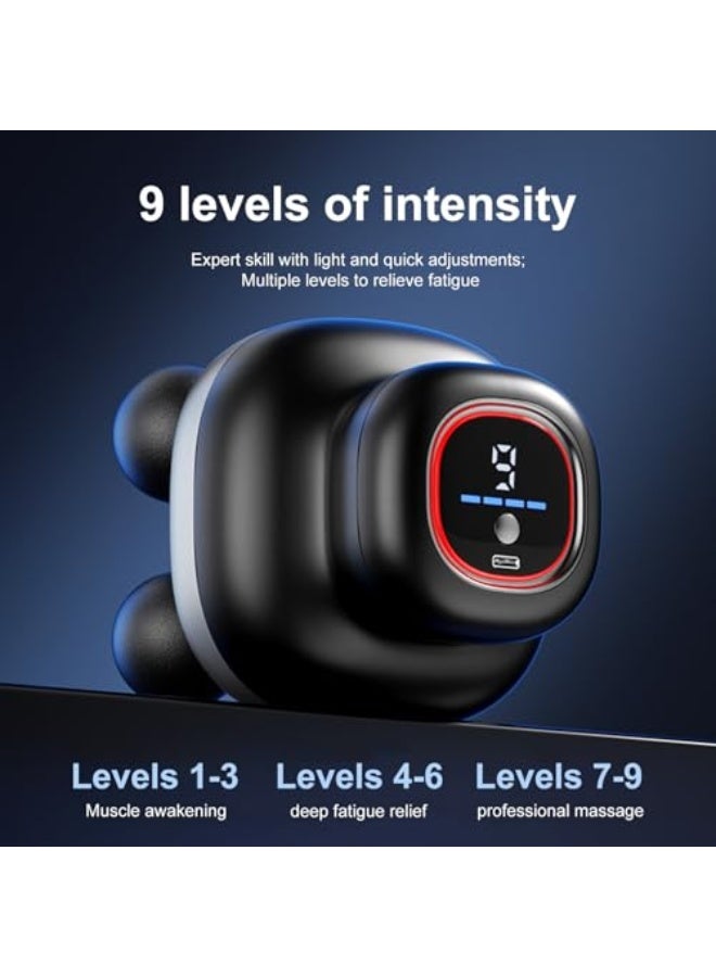 إسكدنيا آلة المساج | أداة مساج محمولة بأربعة رؤوس | جهاز مساج كهربائي محمول متعدد الوظائف بتسعة سرعات لتخفيف آلام الورك والخصر والساق والكتف والكوع - Image 3