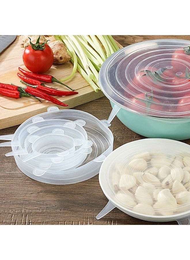 Generic 18 Pieces Stretch Silicone Lids, Expandable Reusable Food Covers for Various Sizes of Containers, Cans, Pots, Pans, Bowls, Dishwasher, Microwave, Oven Safe  - Image 1