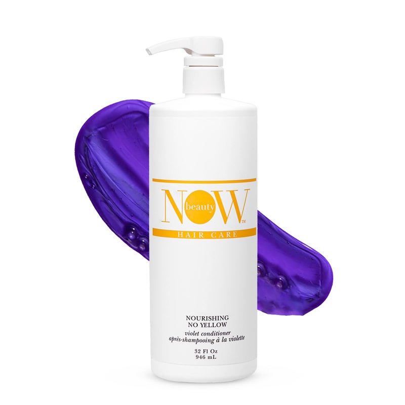 NOW BEAUTY Nourishing No Yellow Violet Conditioner - Deep Conditioner for Color - Treated Hair - Adds Texture & Shine to Hair - Vegan - Color Safe - Paraben & Sulfate Free - For Men & Women - 32 Oz - Image 1