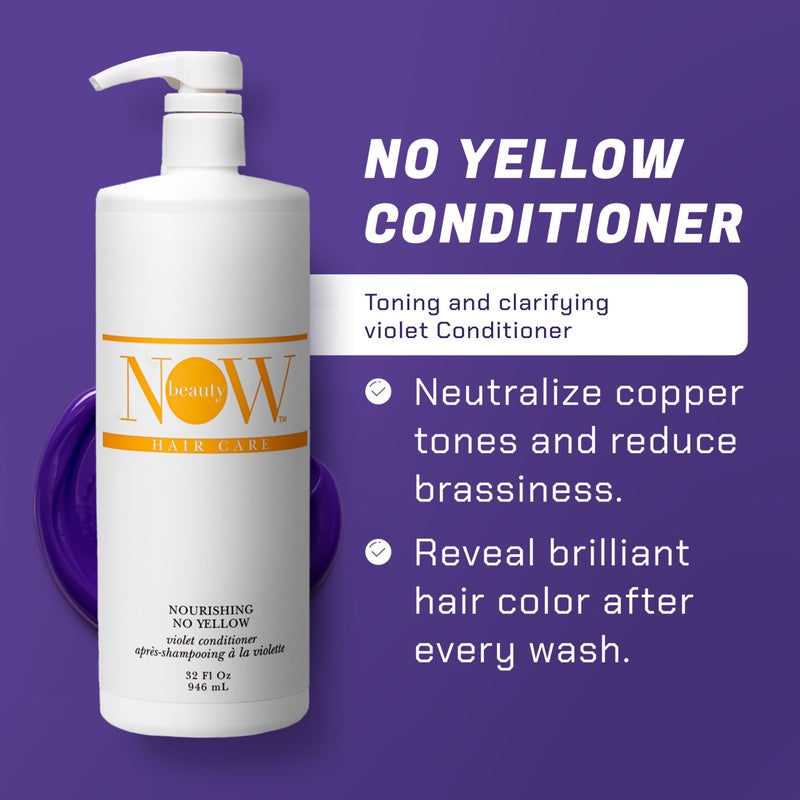 NOW BEAUTY Nourishing No Yellow Violet Conditioner - Deep Conditioner for Color - Treated Hair - Adds Texture & Shine to Hair - Vegan - Color Safe - Paraben & Sulfate Free - For Men & Women - 32 Oz - Image 3