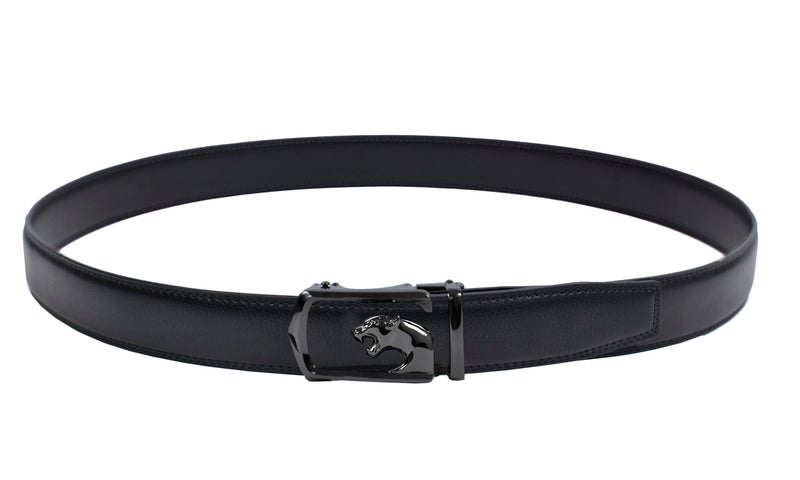 WildHorn Men's Genuine Leather Belt for Men| Premium Auto-Lock Buckle | Adjustable up to 48” | Formal & Casual Wear | Micro-Adjust Fit | Stylish Gift Box Included (Free Size) (PREMIUM BLACK) - Image 4