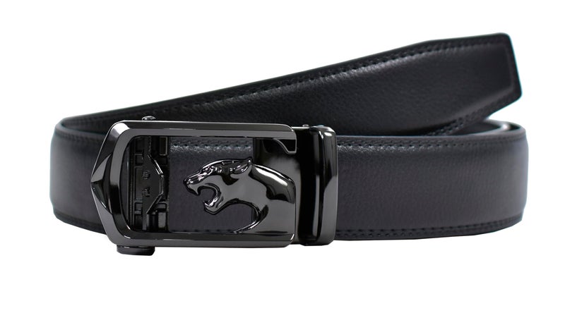 WildHorn Men's Genuine Leather Belt for Men| Premium Auto-Lock Buckle | Adjustable up to 48” | Formal & Casual Wear | Micro-Adjust Fit | Stylish Gift Box Included (Free Size) (PREMIUM BLACK) - Image 3