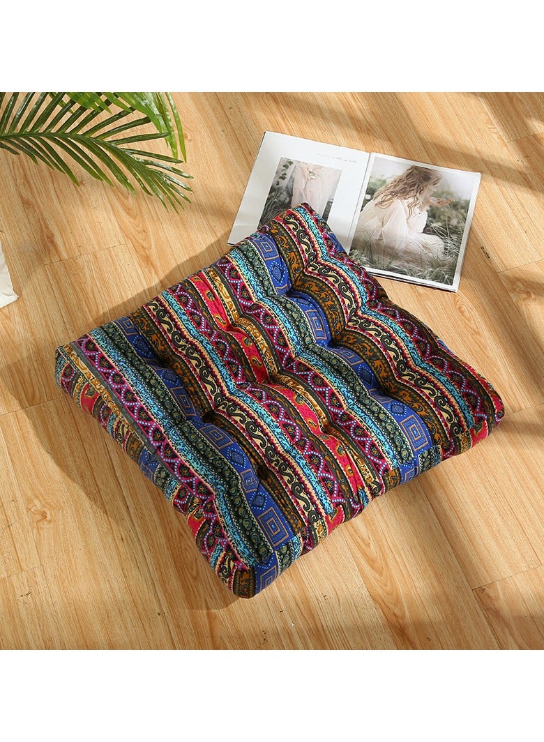 اكسيسن وسادة أرضية مربعة للتأمل، وسادة أرضية بوهو للجلوس للكبار والصغار، وسادة مقاعد كبيرة لغرفة نوم الشرفة غرفة المعيشة حصير التاتامي، 55*55 سم - Image 1