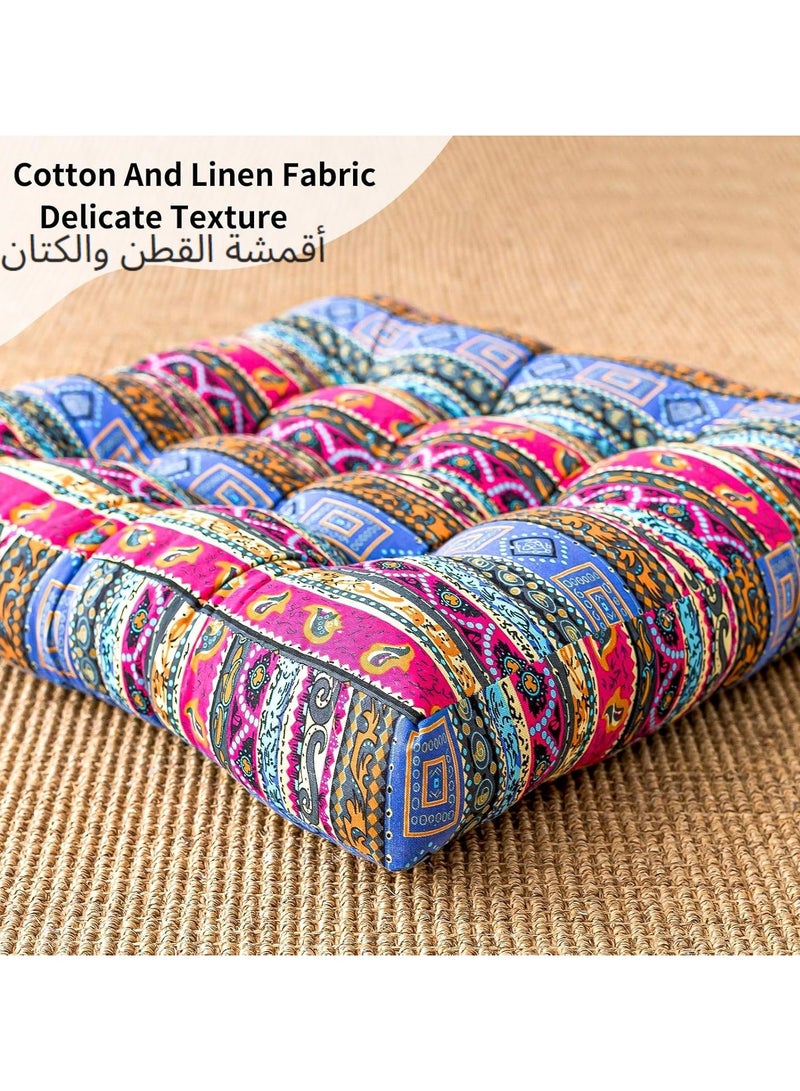 اكسيسن وسادة أرضية مربعة للتأمل، وسادة أرضية بوهو للجلوس للكبار والصغار، وسادة مقاعد كبيرة لغرفة نوم الشرفة غرفة المعيشة حصير التاتامي، 55*55 سم - Image 4